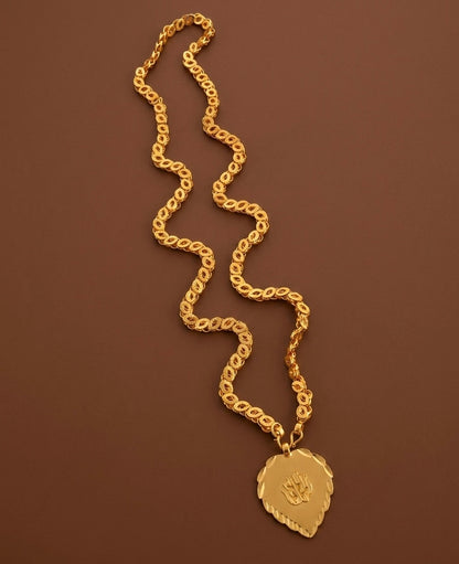 Gold tone 24 inches chain with om pendant dj-54377