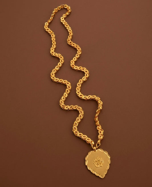 Gold tone 24 inches chain with om pendant dj-54377