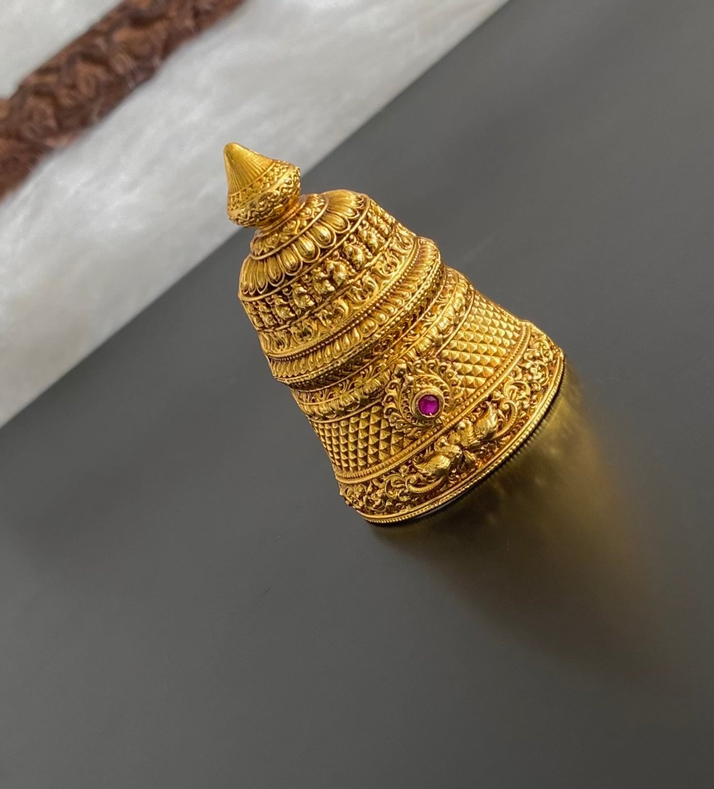 Antique gold tone nakshi crown/kreedam dj-54468