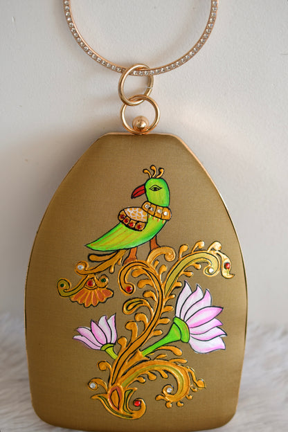 Tanjore painted silk clutch dj-52648
