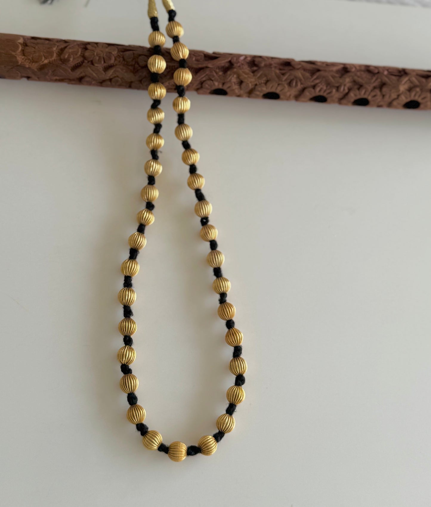 Matte Finish beaded Black thread Thulasi Mala Dj-51495