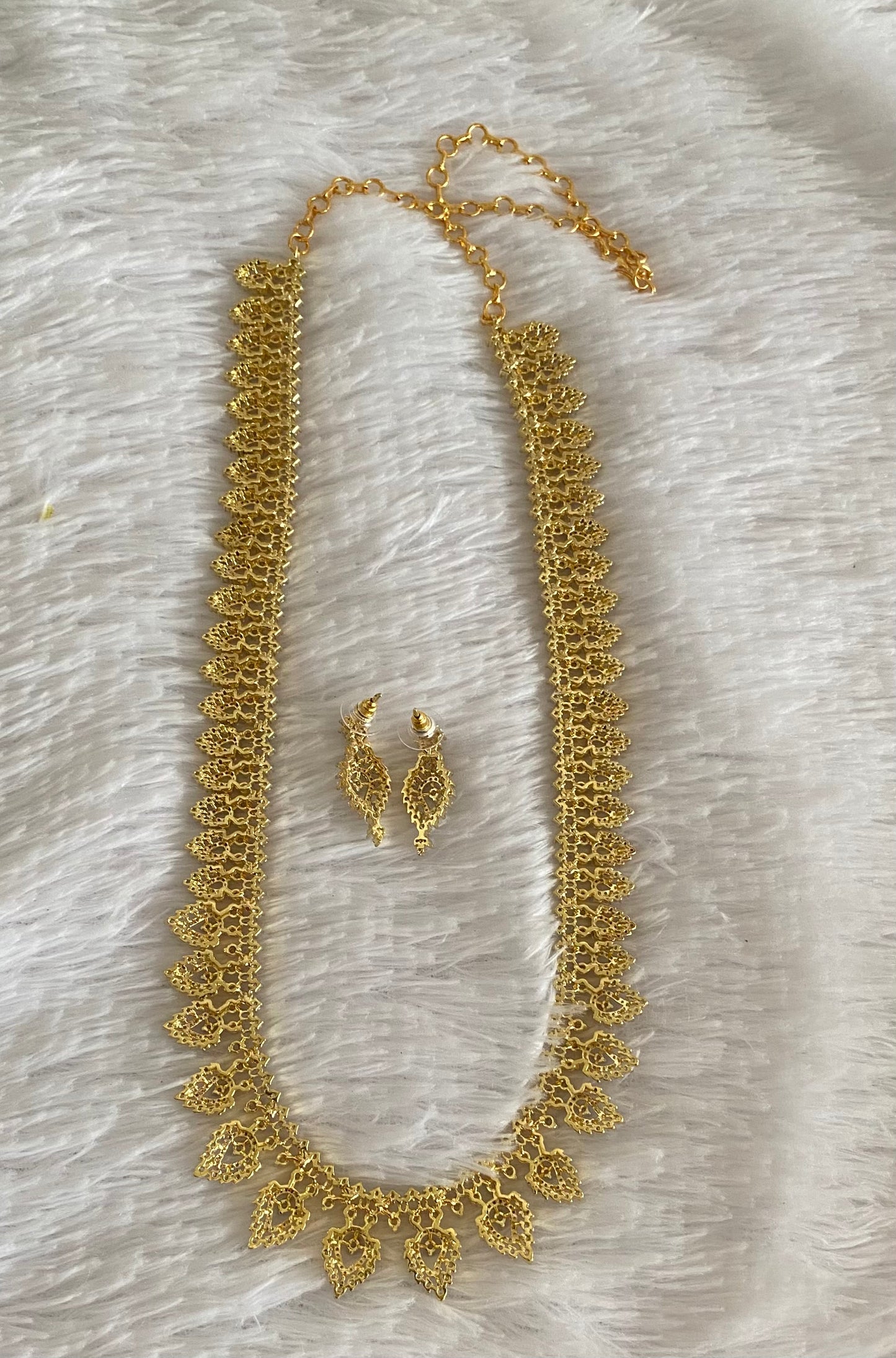 Two tone cz white stone mango haar set dj-54351