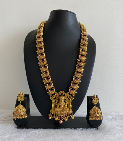 Matte finish Kemp Lakshmi-peacock haar set dj-36165