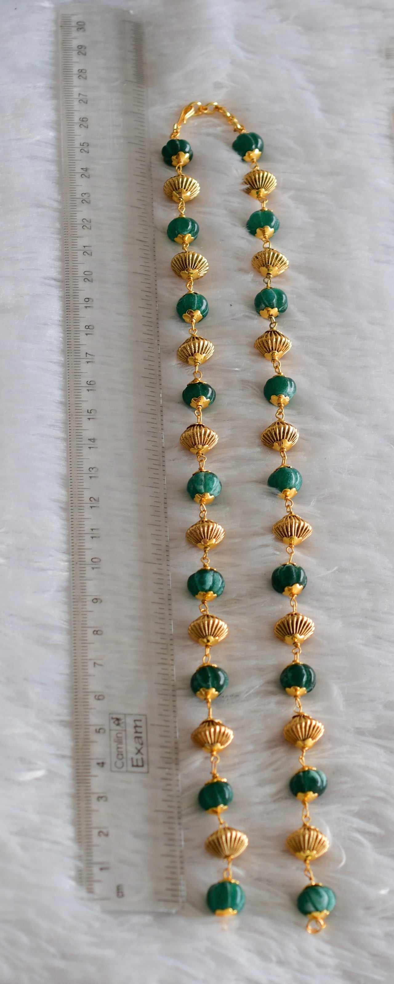 Matte finish green pumpkin beaded chain for pendant dj-51945