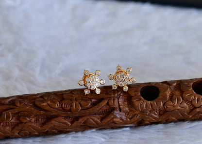 Gold tone AD white stone stud/earrings dj-52248