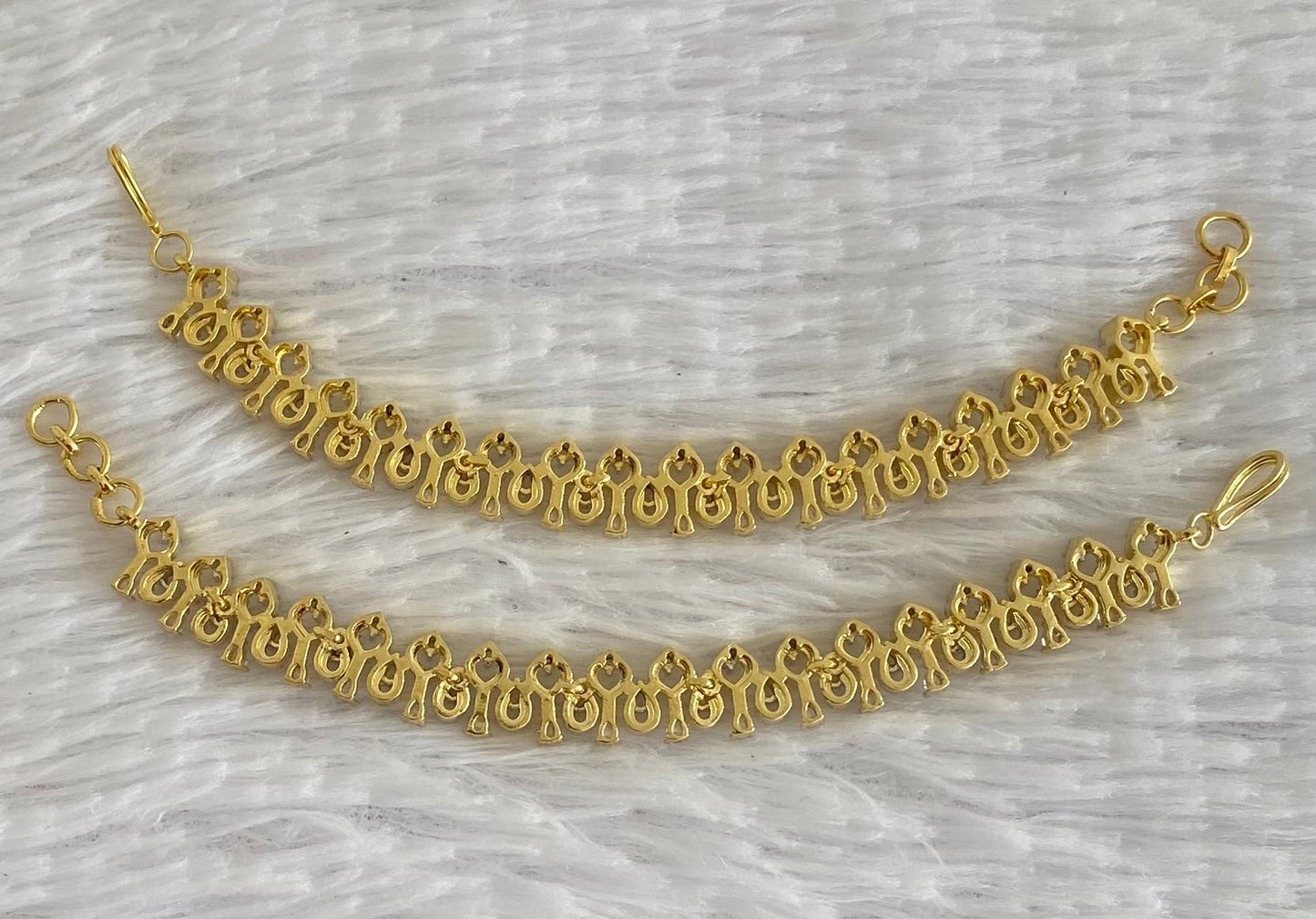 Two tone cz white stone ear side chain dj-54063
