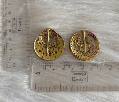 Antique gold tone cz kemp-green swan sun moon hair jewel- Dj-51351