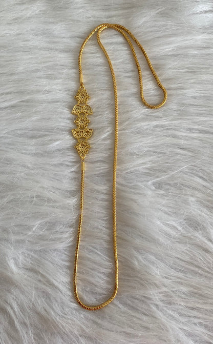 Gold tone white-green stone mango flower 30 inches mugappu chain dj-54422