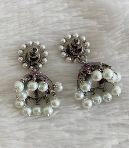 Black finish precious kemp-green pearl jhumkka dj-53687