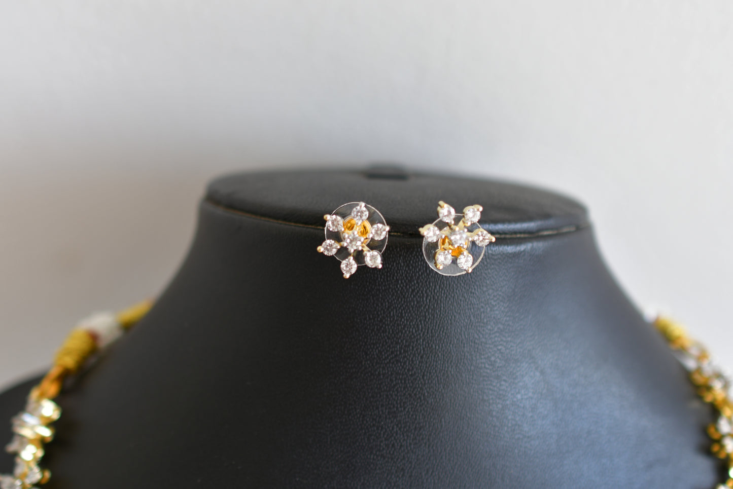 Two tone cz white flower haar set dj-51983