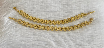 Two tone cz white stone ear side chain dj-54058