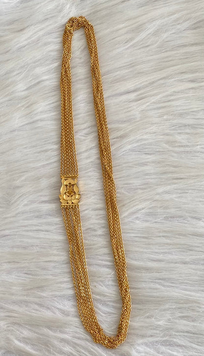 Antique gold tone lakshmi kundan jadau mugappu chandra haar dj-54188