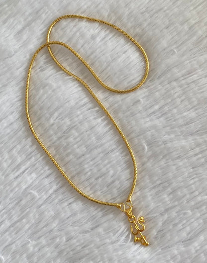 Gold tone 18 inches chain with trishul pendant dj-54391