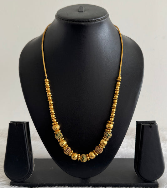 Matte finish ruby-green beaded chain dj-52088