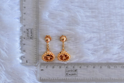 Gold tone ad pink-white south indian flower jhumkka dj-52243