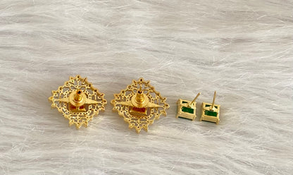 Two tone kemp-green color changeable earrings dj-54658