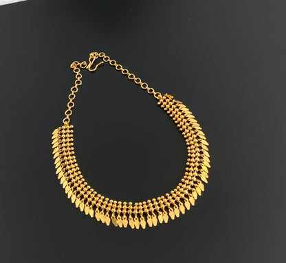 Gold tone elakka thali choker necklace dj-54549