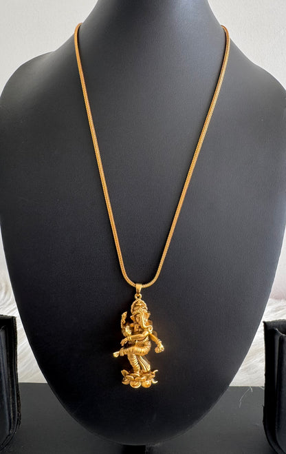 Matte finish 18 inches chain with Ganesha pendant dj-51231