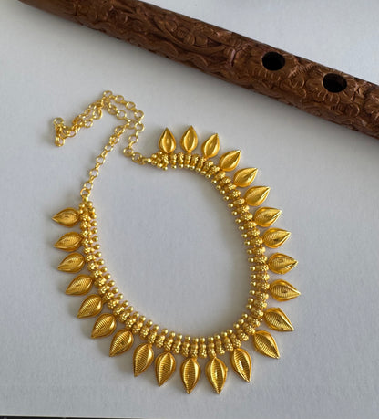 Matte gold tone kerala style necklace dj-51662