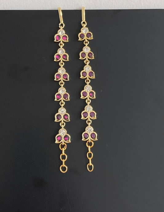 Gold tone precious kemp-white ear side chain dj-54676