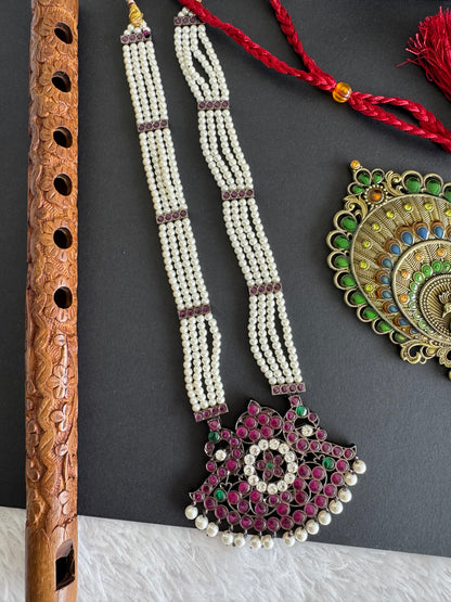 Black finish AD precious kemp pearl peacock haar Dj-52301