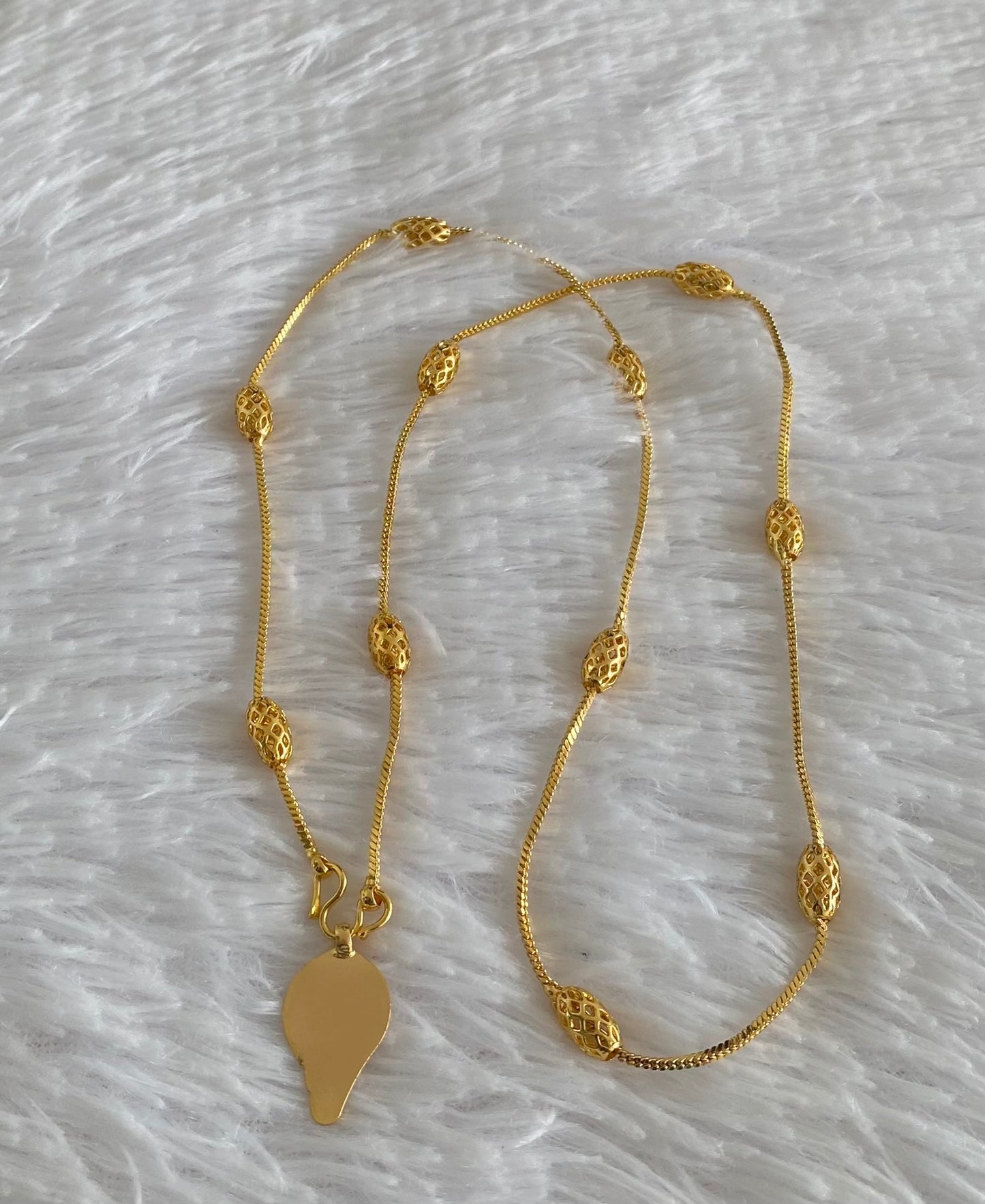 Gold tone 24 inches chain with om pendant dj-54386