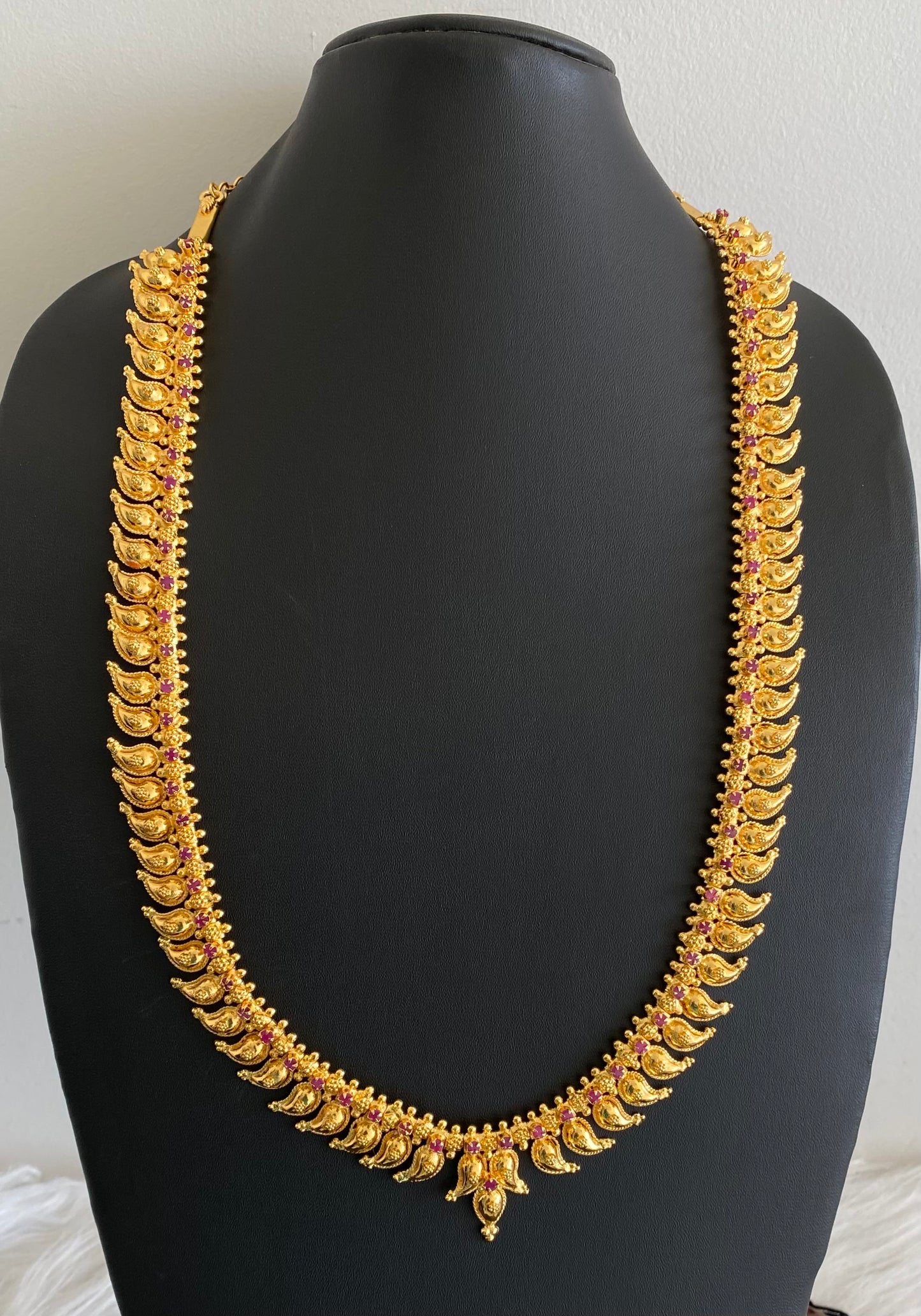 Gold tone pink stone mango haar dj-49386