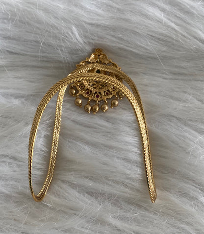Antique gold tone kemp-green stone mango vanki/bajuband dj-54481