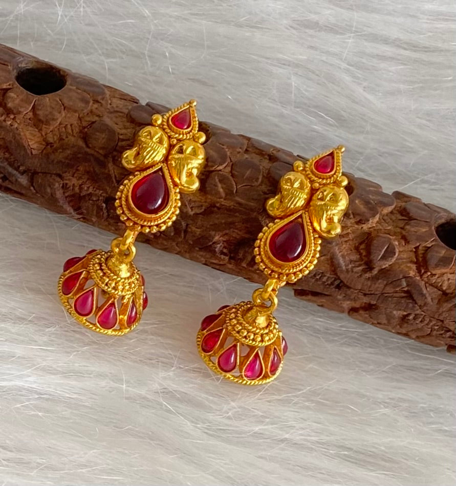 Matte finish kemp mango jhumkka dj-53690