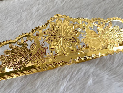 Gold tone peacock flower design adjustable waist belt dj-53468