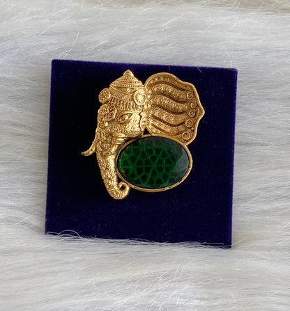 Matte finish big green stone magnetic brooch for men dj-54216