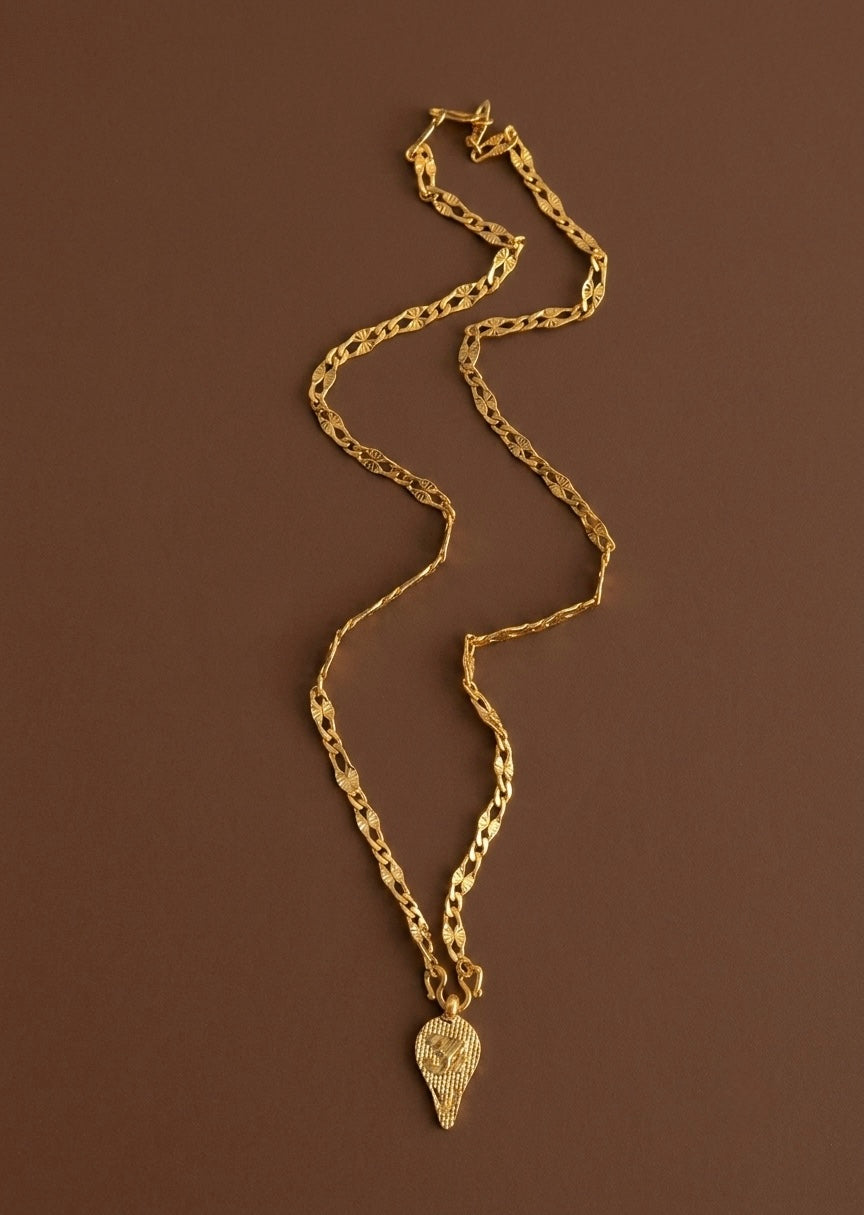Gold tone 18 inches chain with om pendant dj-54390