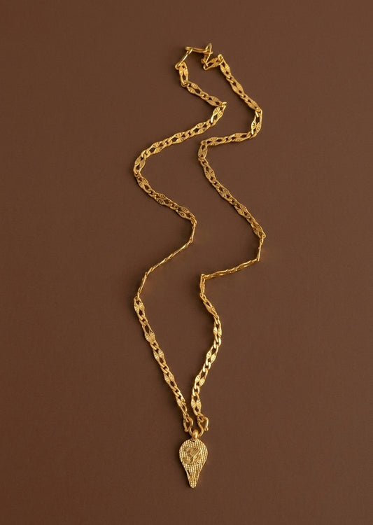 Gold tone 18 inches chain with om pendant dj-54390