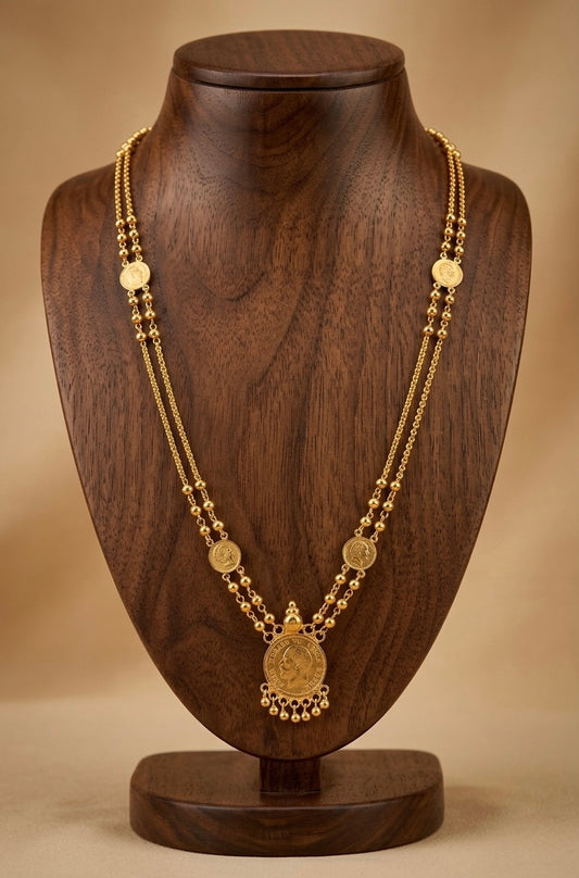Gold tone head coin chain dj-53146