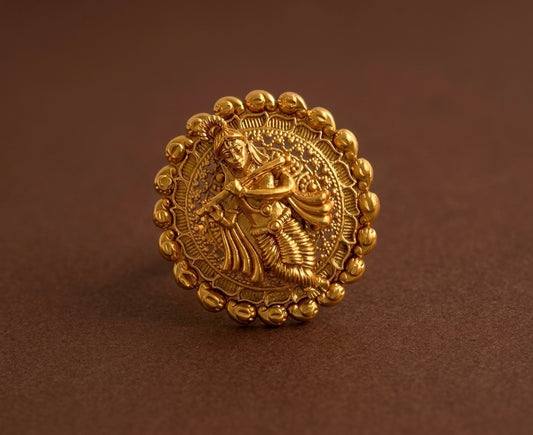 Matte finish mango krishna finger ring dj-54326