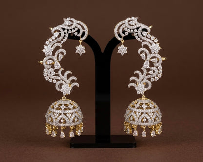 Two tone flower khanpool jhumkka dj-53578