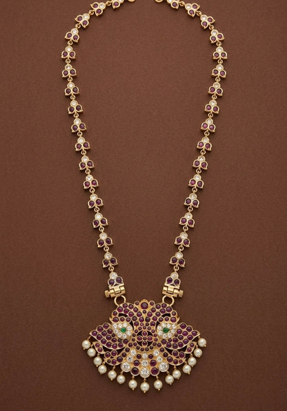 Gold tone precious kemp-white-green pearl ganda berunda haar dj-53361