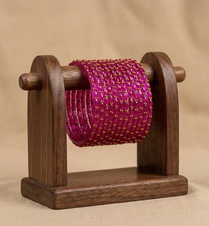 Set of 12 rani pink glass bangles(2.4) dj-52811