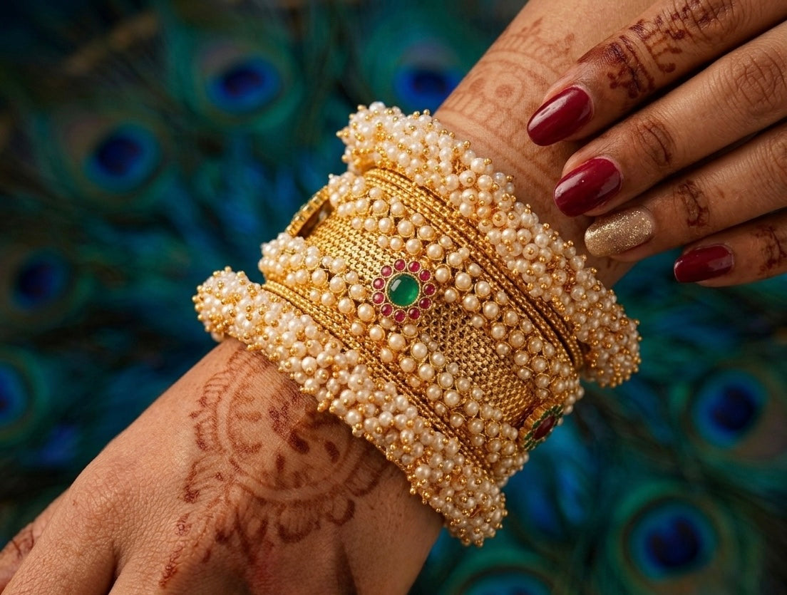 Antique pearl bridal bangle/bracelet(2.6) dj-04250
