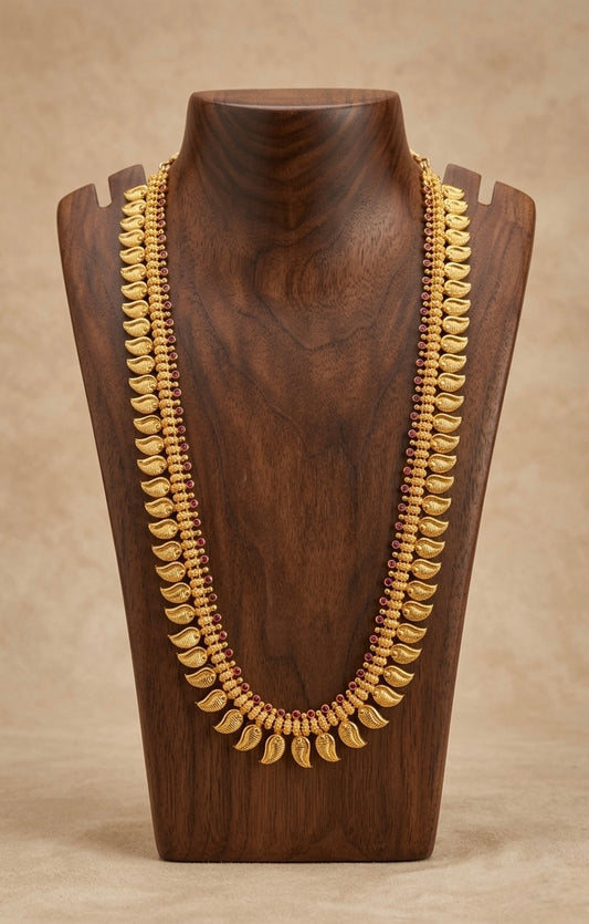 Gold tone pink stone mango haar dj-53169