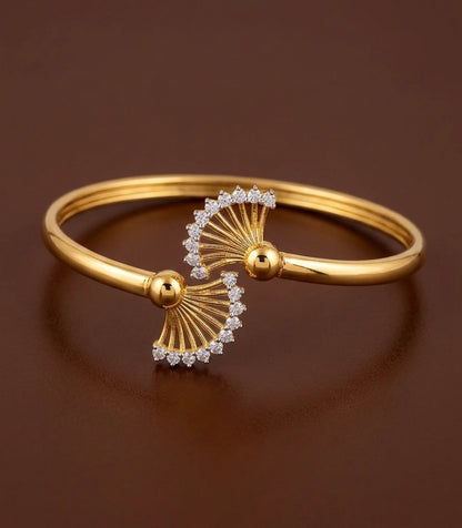 Two tone white stone adjustable kada/bangle Dj-53969