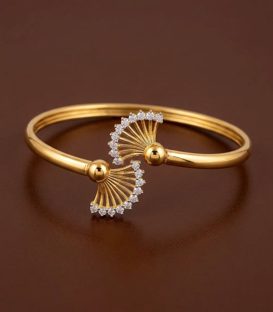 Two tone white stone adjustable kada/bangle Dj-53969