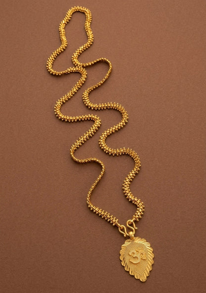 Gold tone 24 inches chain with om pendant dj-54379