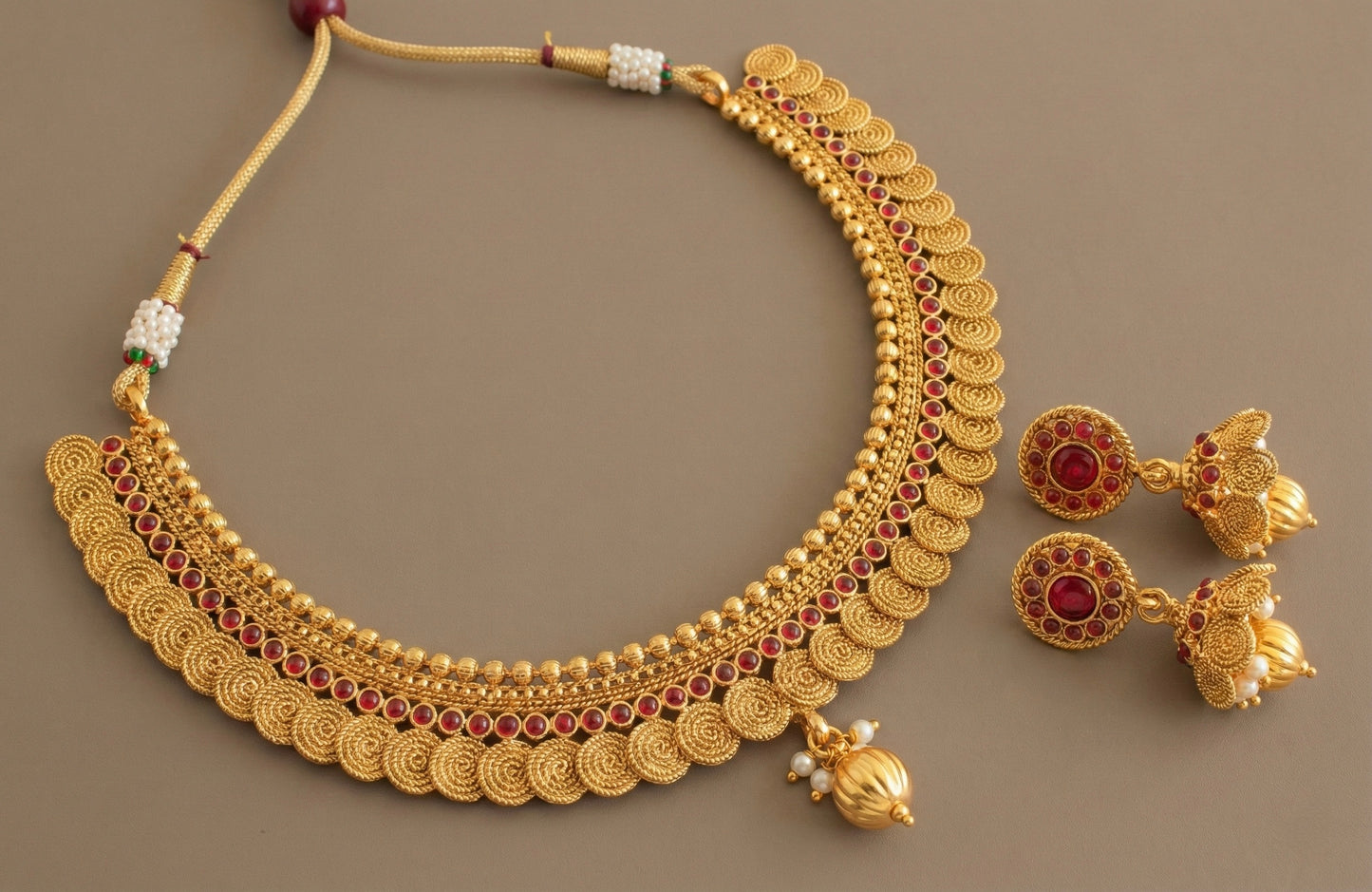 Antique gold tone Kemp Necklace Set-dj07615