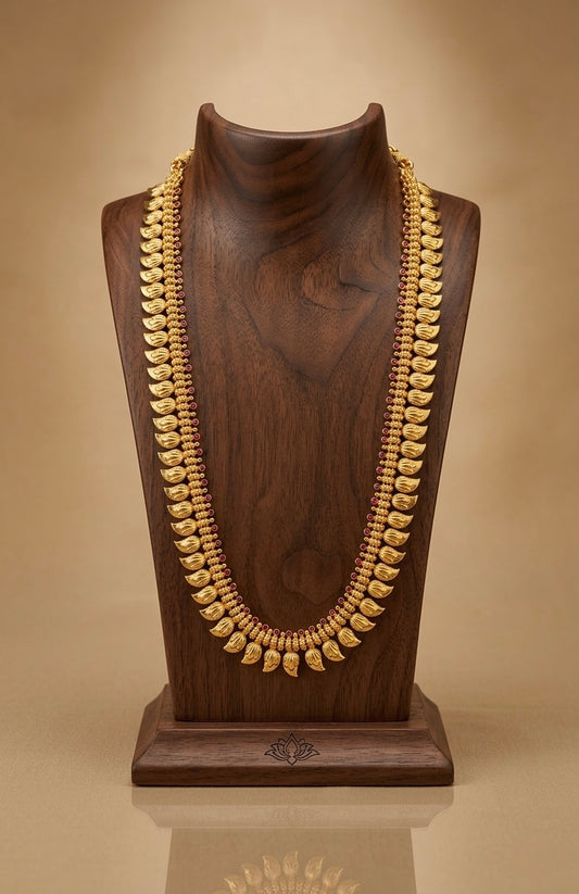 Gold tone pink stone mango haar dj-53170