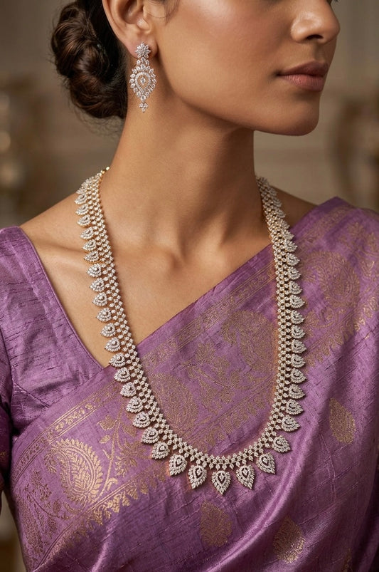 Two tone cz white stone mango haar set dj-54351
