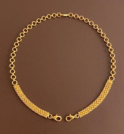 Matte gold tone necklace back chain dj-53141