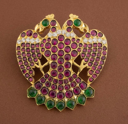 Gold tone precious kemp-green-white ganda berunda hair jewel(rakodi)dj-53365
