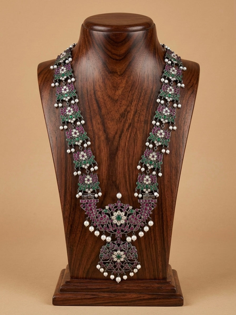 Black finish precious kemp-green pearl Lotus haar Dj-51760