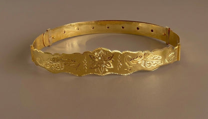 Gold tone peacock flower design adjustable waist belt (kids) dj-53469